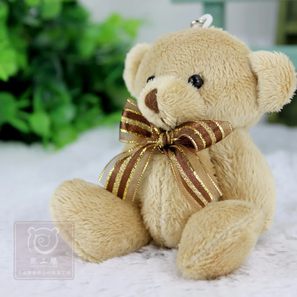 24 шт./лот акция подарки 12 см галстук бабочка коричневый плюшевый мишка мини