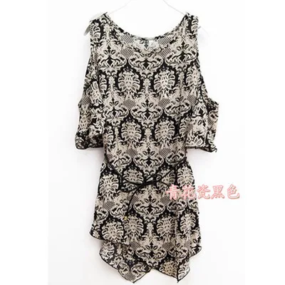 2015 new arrival summer style casual flowers print Chiffon sexy beach dress vestidos of female loose disigual Dress | Женская одежда