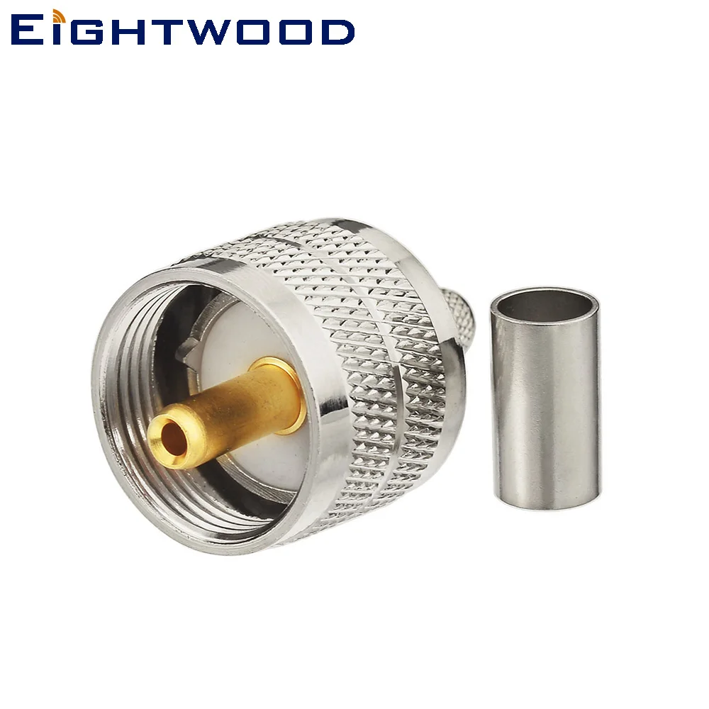 Eightwood Ham радио CB радиочастотный коаксиальный адаптер UHF прямой штекер RF разъем для