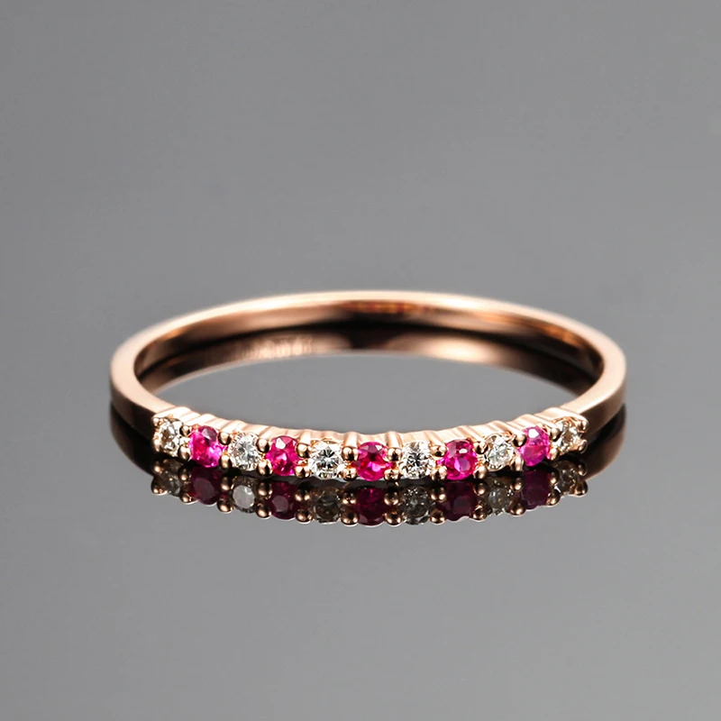 Обручальное кольцо с рубином 0 07 карат 18 К розовое золото 06 карат|18k rose|cutting ringdiamond