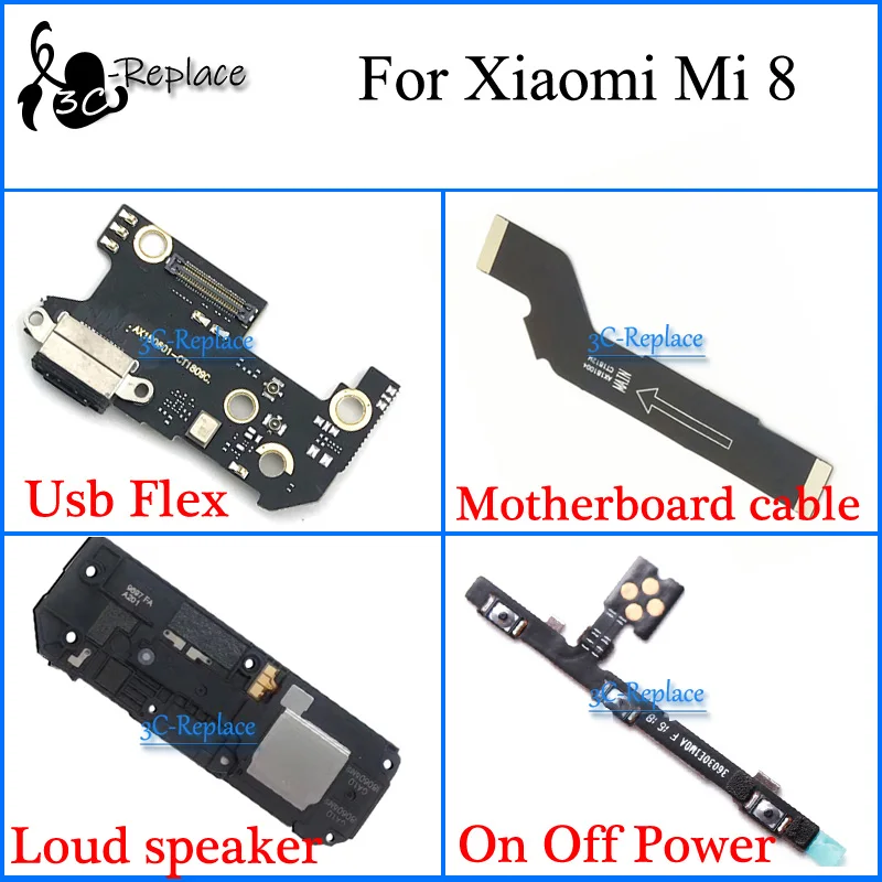 Гибкий Usb кабель для материнской платы Xiaomi Mi 8 Mi8 громкий динамик ВКЛ./ВЫКЛ. гибкий