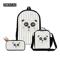 zrentao cartoon mochilas school bags with pencil case food bags 3pcsset travel accessories pupils book backpack traveling bags