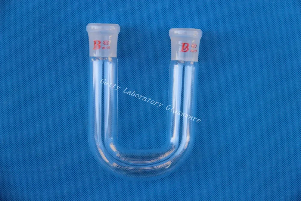 U-образный стеклянный Соединительный адаптер переходник для дистилляции с двумя