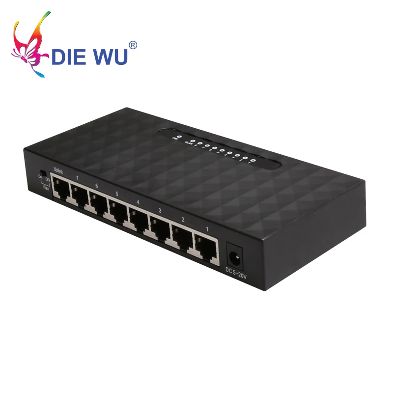 Сетевой коммутатор 8 Порты 10/100 Мбит/с Fast Ethernet-коммутатор RJ45 моноканальный центр с поддержкой Vlan коммутатор SOHO Plug and Play