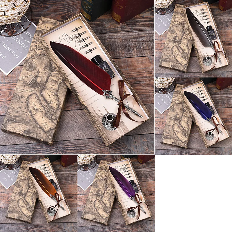 1 Набор металлический фонтан подарочный набор ручек Канцелярские винтажные