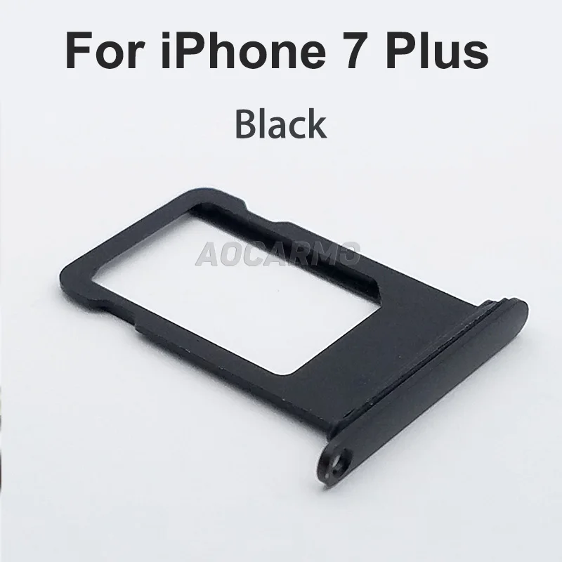 For i7P Black Aocarmo Алюминиевый металлический слот для Nano Sim карты держатель с резиновой прокладкой для iPhone 7 P 7 Plus Замена - Цвет: For i7P Black