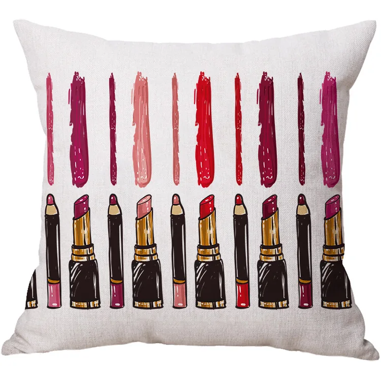 Губная помада наволочка из хлопка и льна для подушки чехол дивана декоративные
