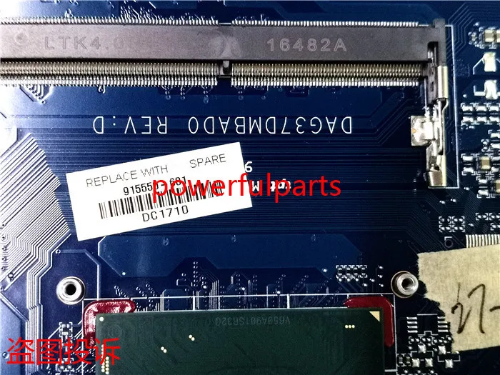 Для hp 17-w материнская плата 915550-601 DAG37DMBAD0 I7-7700HQ 1050TI 4 Гб работает хорошо