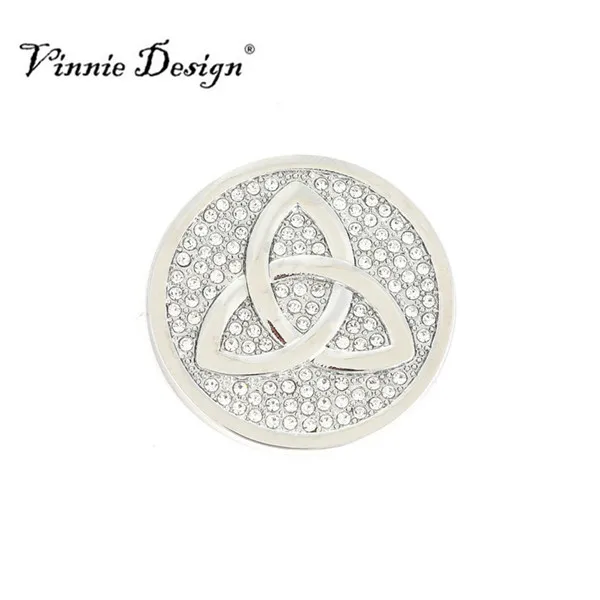 Vinnie дизайн ювелирных изделий новый кристалл Монета диск подходит в 35 мм монета
