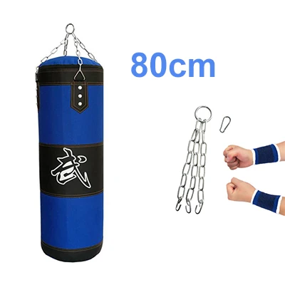 80cm 60/80/100/120/150/200 см утолщенный синий; Тканевая обувь; боксерская груша незаполненные блины для кроссфита Heavy Duty боксерских мешков Муай Тай Boxsack мешок с песком для фотостудии видео фото - Цвет: 80cm