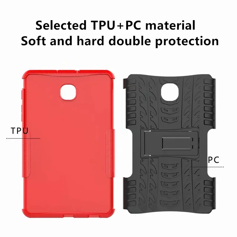 Case for Samsung Galaxy Tab A 8.0 T387 SM-T387 Hybrid Rugged Tablet Heavy Duty TPU + PC 2 In 1 Shockproof Stand Cover Funda+ Pen |
