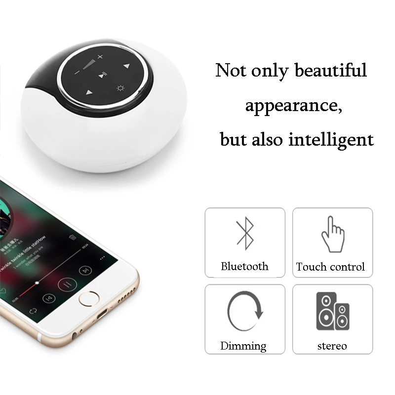 Ночник настольная лампа moon bay сенсорное управление беспроводной bluetooth Динамик