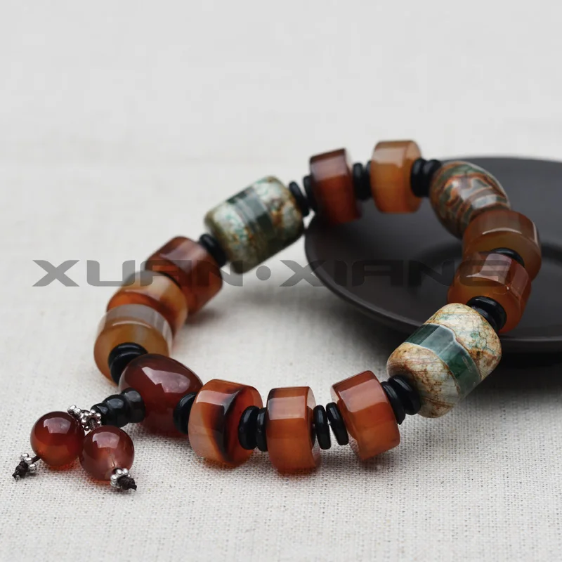 Прямая поставка мужских браслетов браслеты с красным халцедоном