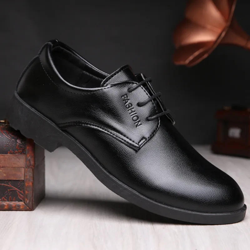 black-lace up LIN KING/Модная Мужская официальная обувь; однотонные модельные туфли-оксфорды с острым носком без застежки; Мужская обувь для свадебной вечеринки; Zapatos De Hombre - Цвет: black-lace up