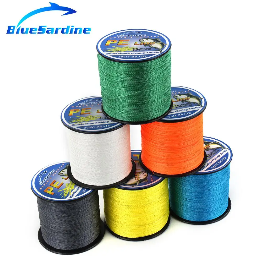 Рыболовная плетёная леска BlueSardine 300 м 12-90lb | Спорт и развлечения