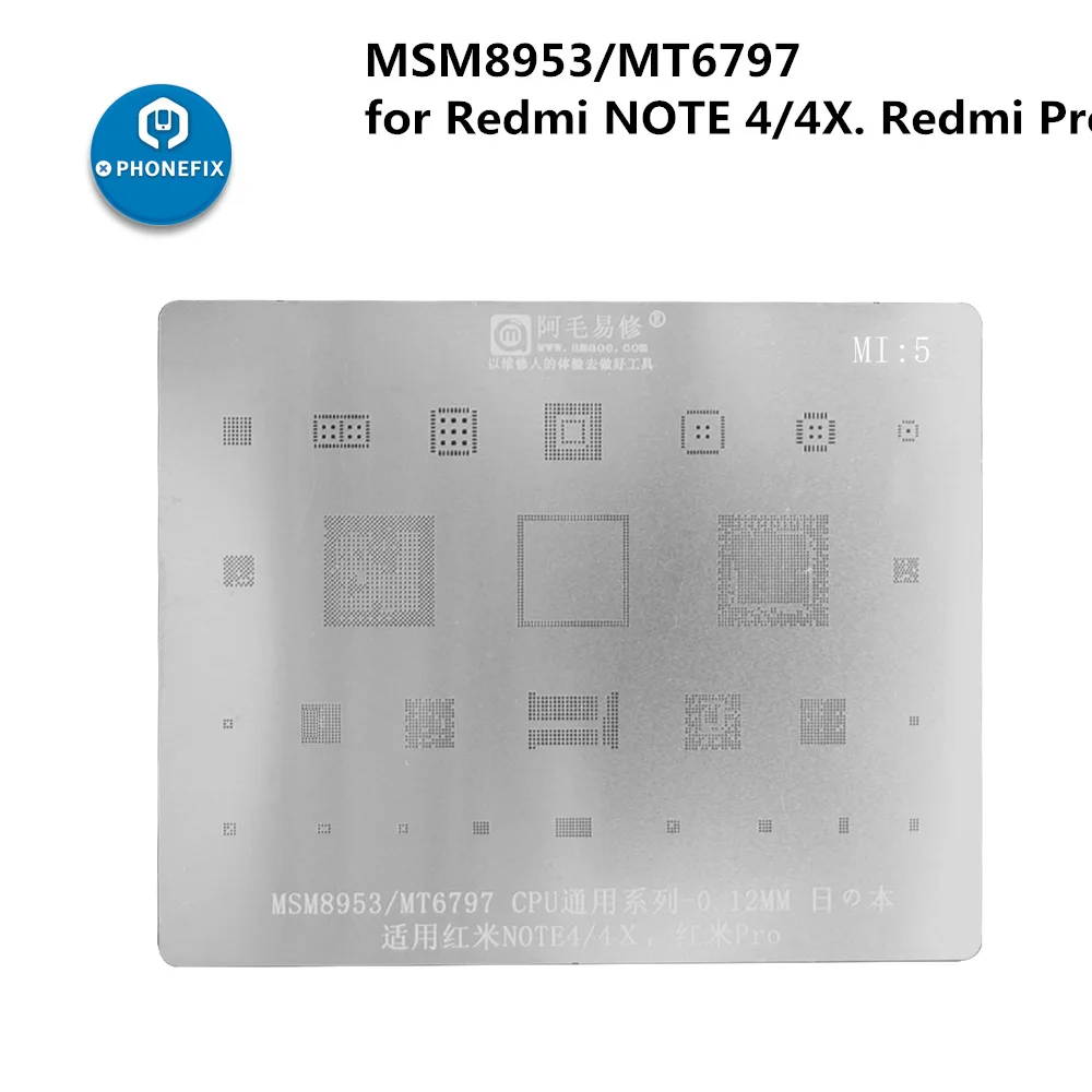 MI 5 multi-function Xiaomi Mobile phone motherboard Repair BGA Reballing Stencil Kits Solder template for Xiaomi Mi 45678 Redmi - Цвет: MI 5