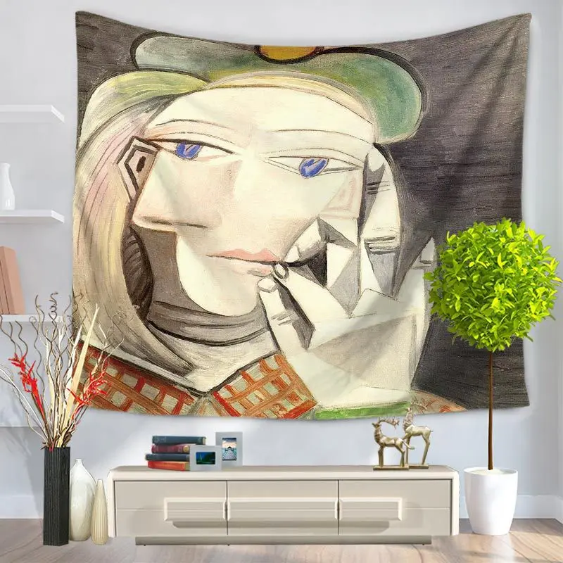 Пикассо клоун гобелен красивый архитектурный пейзаж таинственный замок