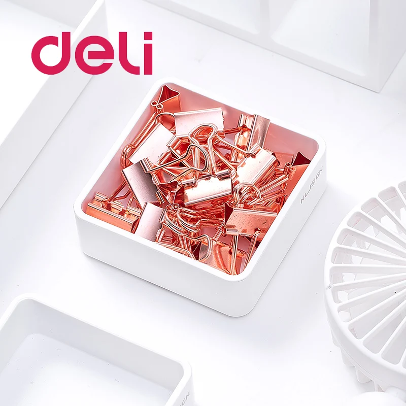 Deli, 1 коробка, розовое золото, держатель билета, зажим для бумаги, милая комбинация, для студентов, офиса, гаджет, металлический, многофункциональный, для документов, Pushpin