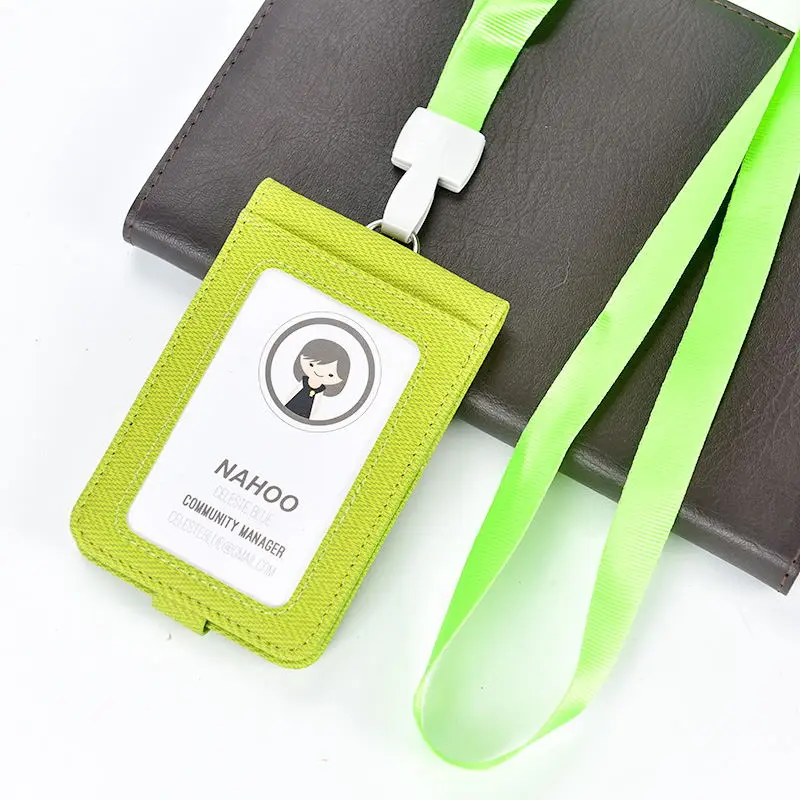 Green Nahoo чехол из искусственной кожи для удостоверения личности с прозрачными и цветными краями и отверстиями для крепления банковских кредитных карт, держатель для удостоверения личности, аксессуары - Цвет: Green
