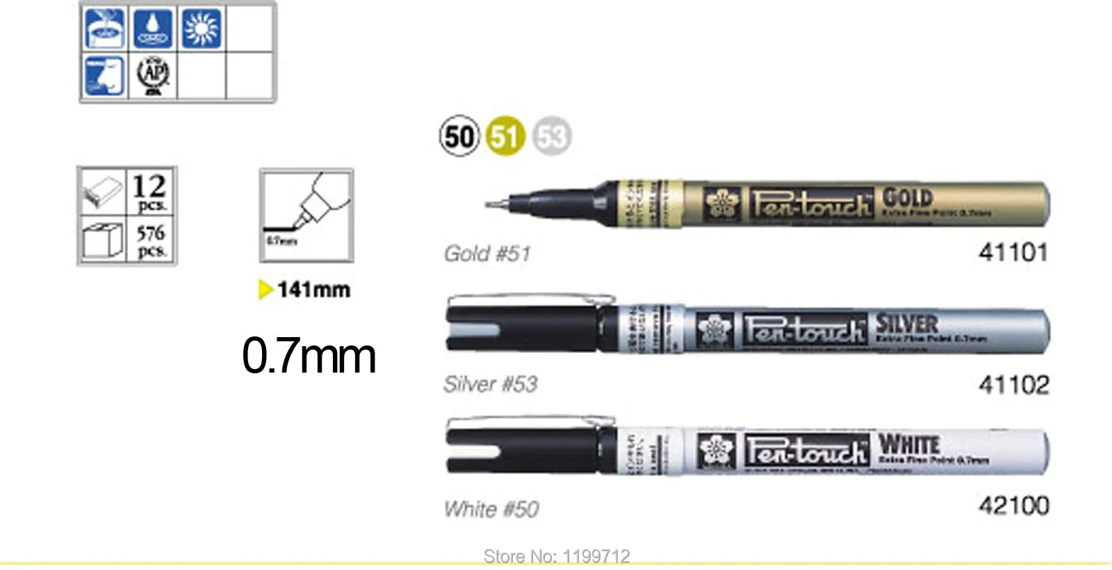 YQB 3 шт./компл. ручка Sakura Touch Bullet Tip Краска Маркер Золото Серебро Белый 0 7 EF|marker straps|gold