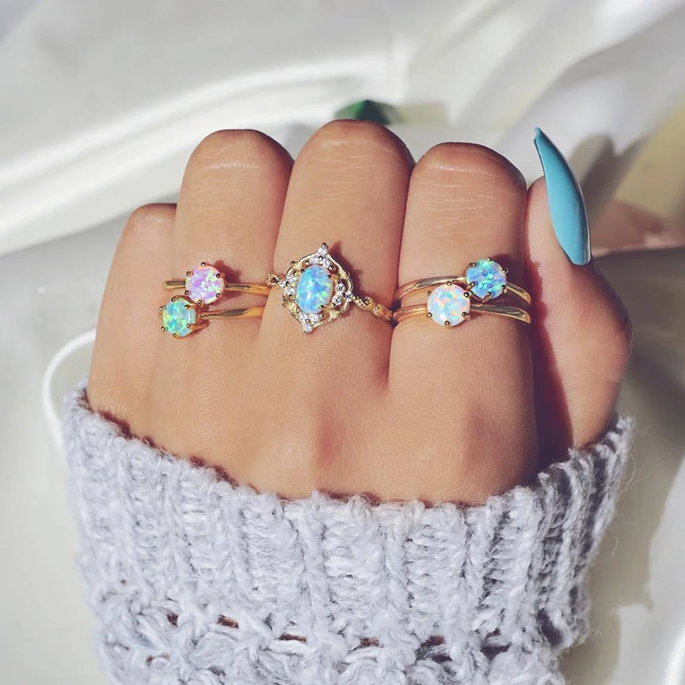 5 шт./компл. модные геометрические разноцветные драгоценные камни с кристаллами