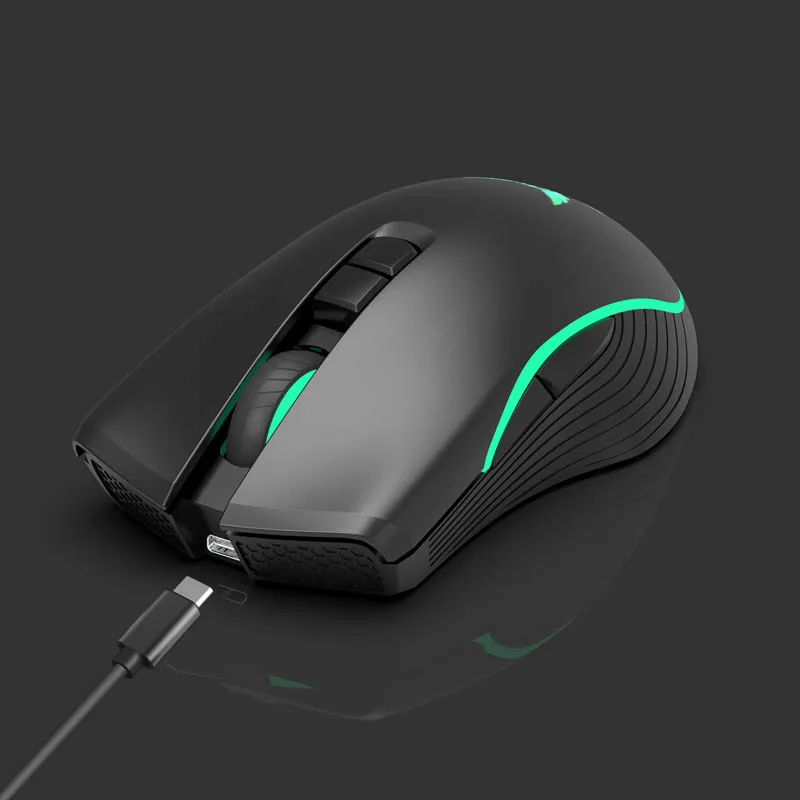 Горячая Распродажа 2 4G беспроводная мышь с подсветкой Type C перезаряжаемая Мыши