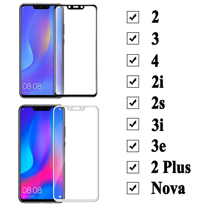 Закаленное стекло для huawei nova 3i Защитное huwai 3 i 2 2i s plus 4 huavei navo i3 i2 s2 plus2 защита