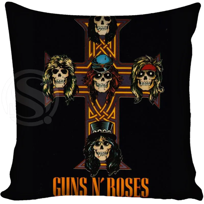 Custom Guns N' Roses Square Pillowcase Custom Zippered Bedroom Home Pillow Cover Case 1pcs custom 40x40cm - Цвет: 9
