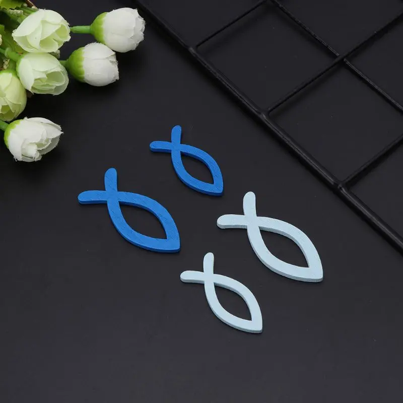 36 шт./компл. деревянный синий зеленый Фиш чип винтажный деревенский Свадебный DIY