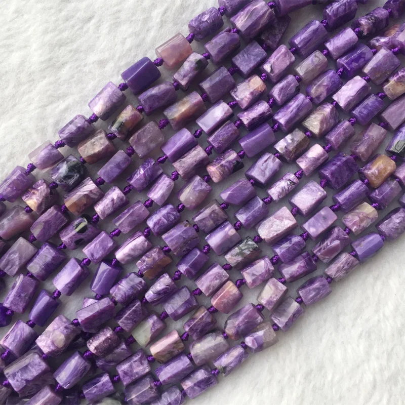 

Natural Genuine Black Purple Charoite Nugget Free Form Smooth Beads 05687