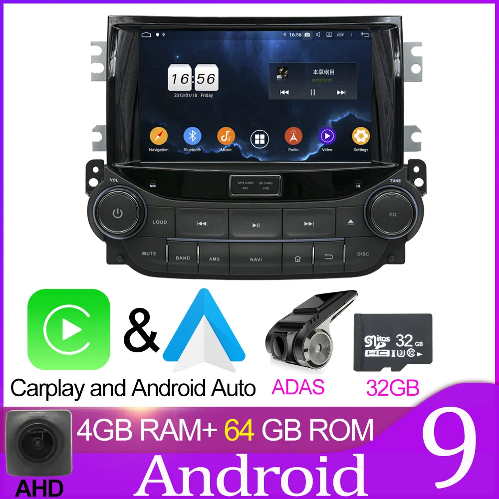 Owtosin автомобиль радио мультимедиа видео плеер навигации gps Android 9,0 для Chevrolet Malibu 2012 2013 автомобиль 4 Гб Оперативная память - Цвет: 64GB carplay ADAS