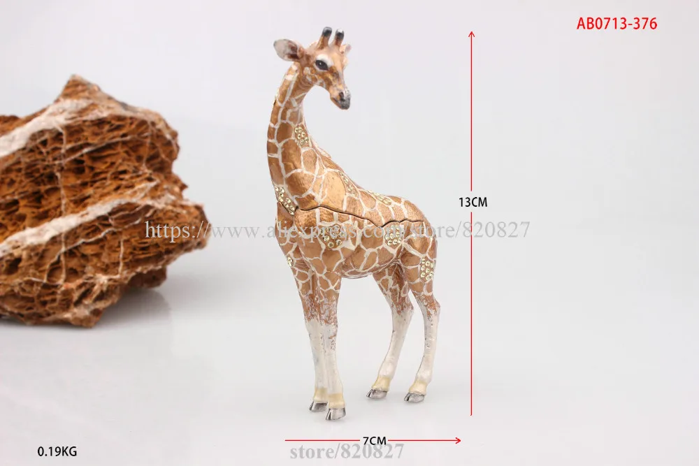 Винтажная подставка Giraff инкрустированная Ювелирная шкатулка с жирафом, украшенная кристаллами, коробка на память, металлический Жираф, домашняя статуя, статуэтка жирафа