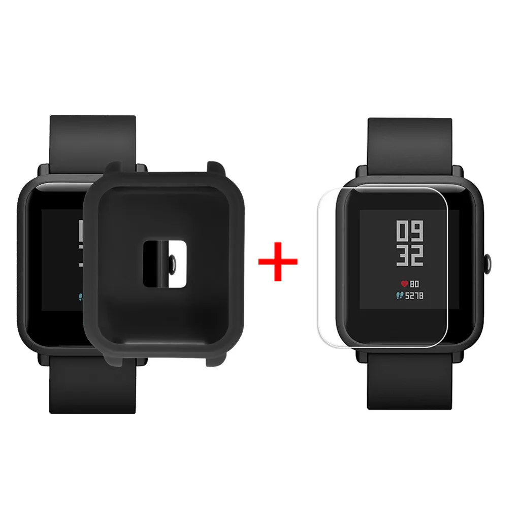 Рамка для часов с защитой экрана мягкий силиконовый чехол Huami Amazfit Bip Youth Watch Прямая