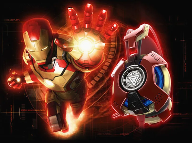 Топ E-3LUE Marvel Мстители Железный человек Золотой игровая гарнитура THS901 стерео USB Проводные профессиональные игровые наушники для ПК