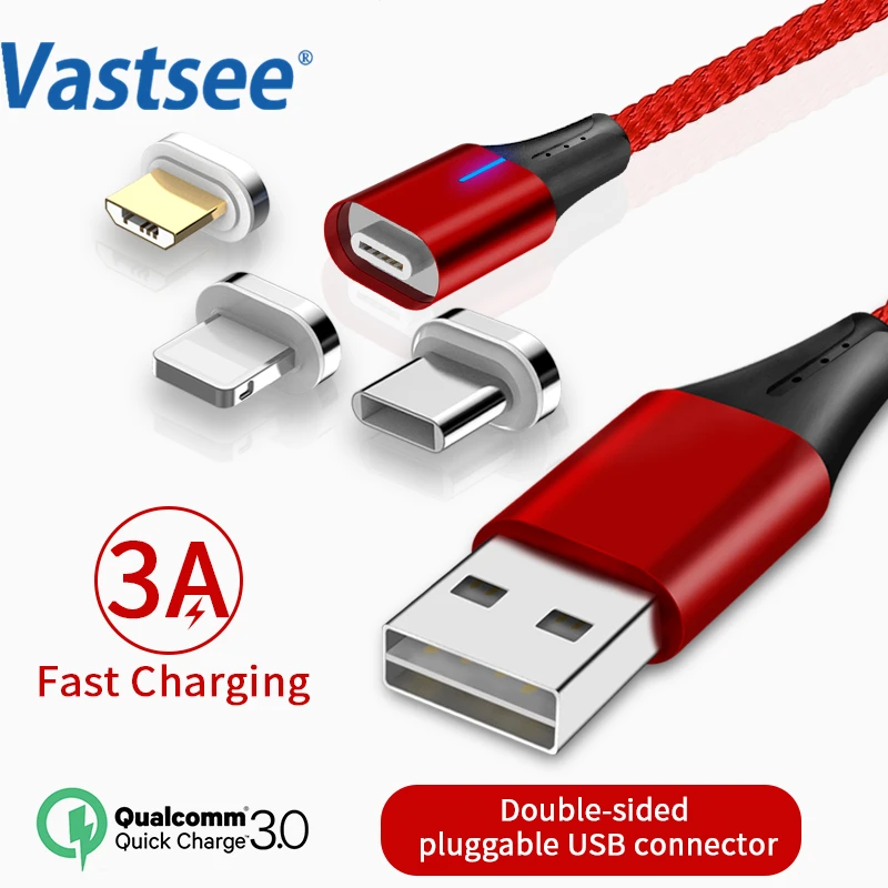 3а Магнитный Интеллектуальный кабель Lightning для IPhone Micro Usb типа C супер быстрый