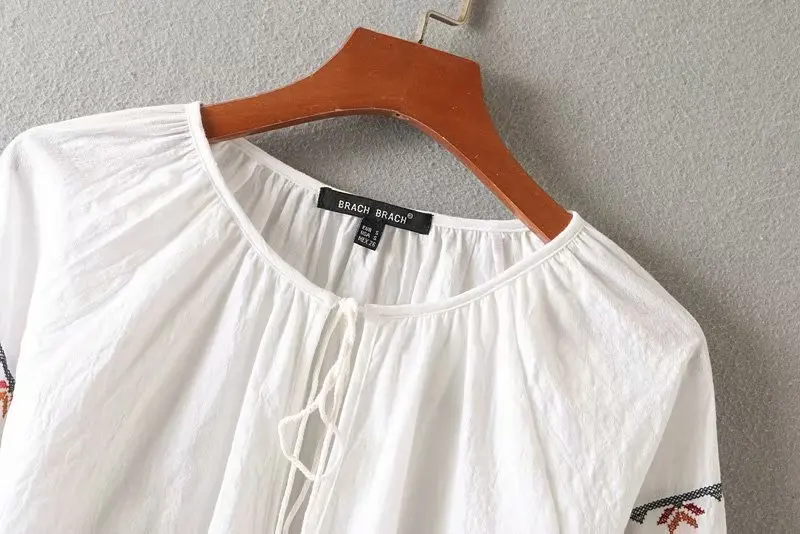 2019 Новый женский Национальный узор вышивка повседневное кимоно Женская блузка с