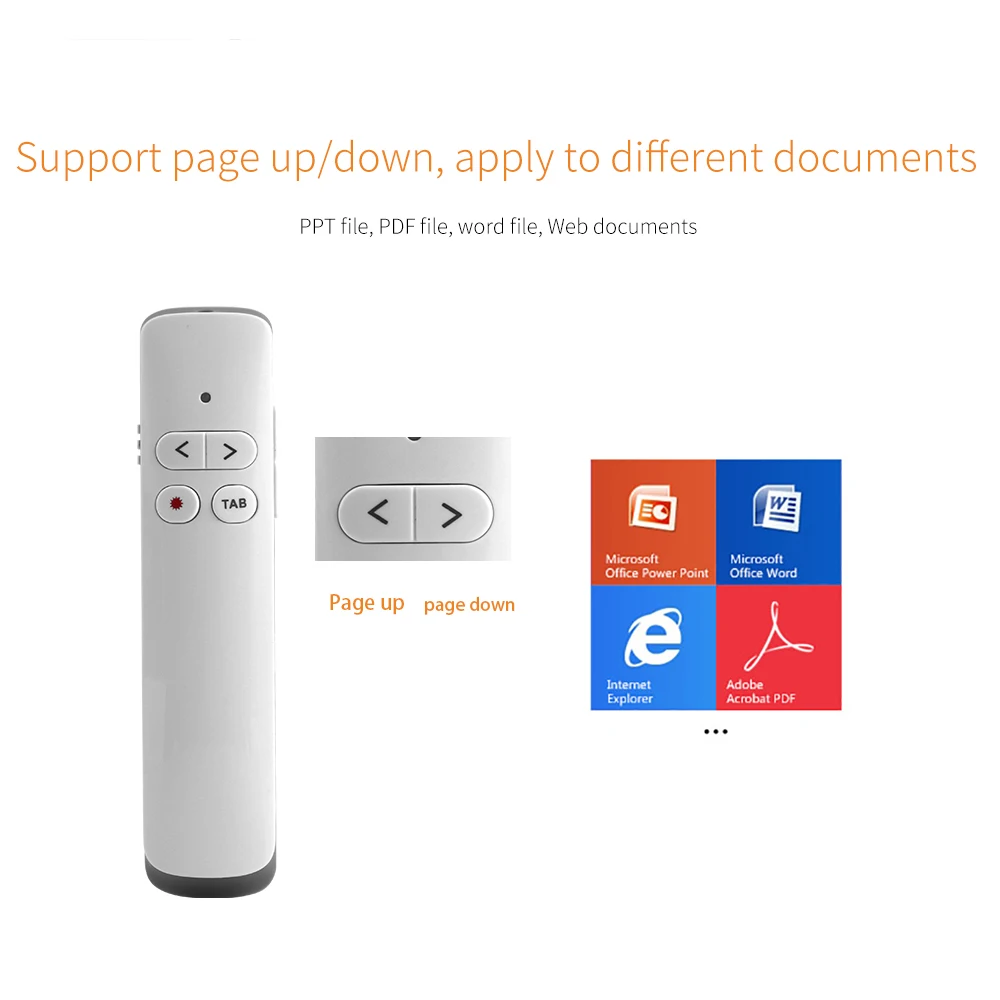 PP924 2 4 GHz USB беспроводной Презентер PPT флип ручка указка подарок перезаряжаемая 50 м