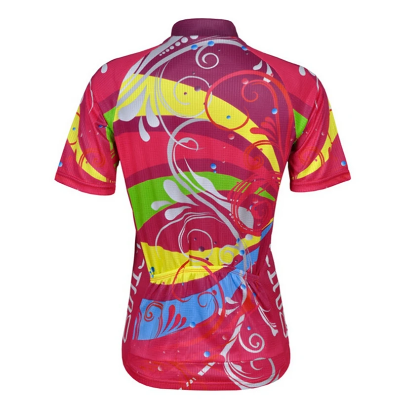 CHEJI женщины Леди Команда Велосипед Джерси Красочные Радуга Велоспорт Одежда Ropa