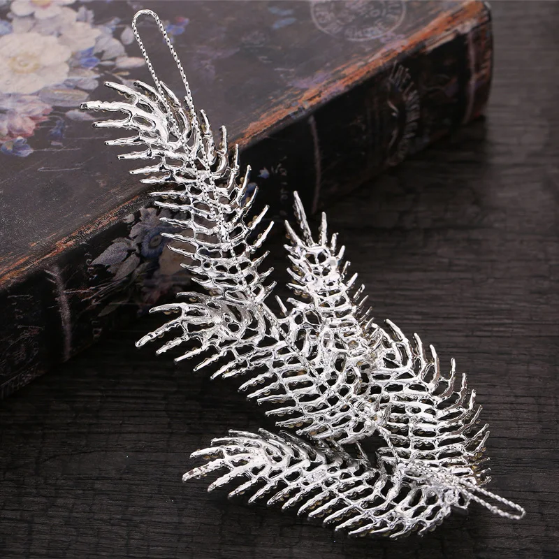 KMVEXO Vintage Wedding Headband Handmade Rhinestone Bridal Headpieces Leaf Crown Women Party Pageant Hair Accessories | Украшения и