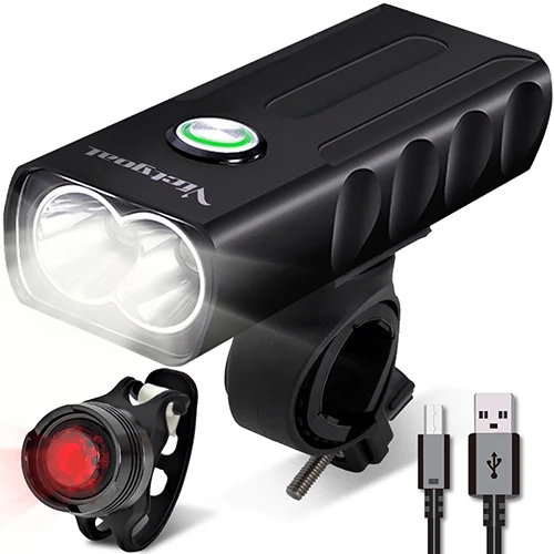 Bike Light Set VICTGOAL USB Перезаряжаемый велосипедный фонарь фонарик для велосипедных фар задний свет набор горного велосипеда светодиодный передний фонарь задний фонарь - Цвет: Bike Light Set