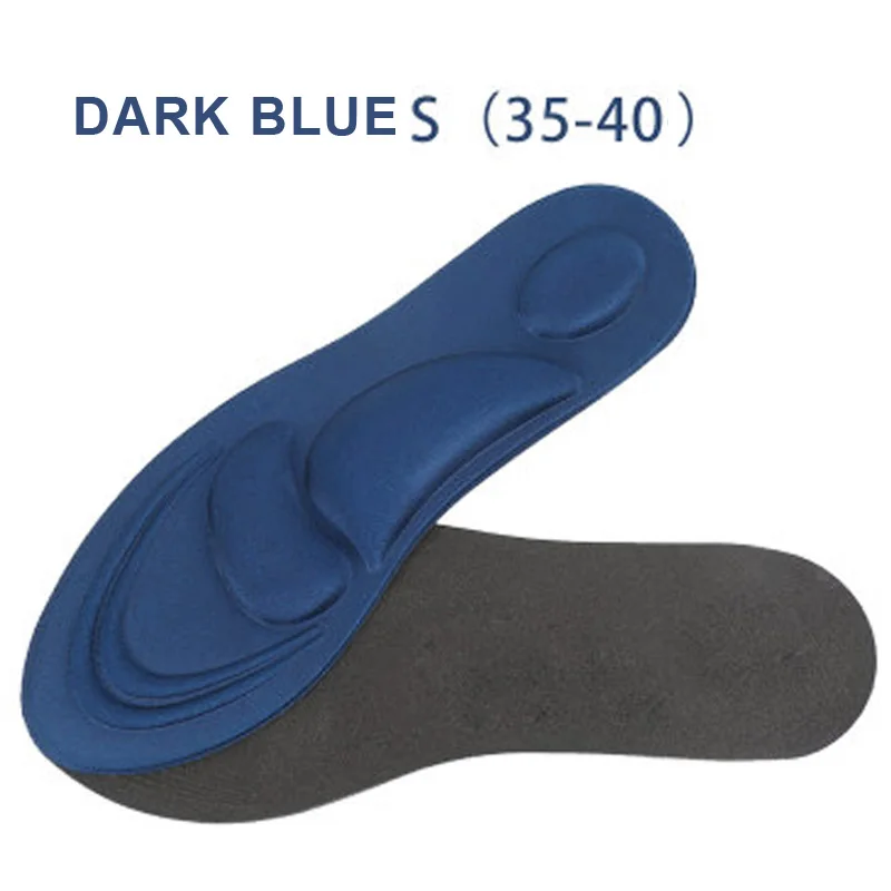 Blue S EU 35-40 EiD 4D массажные стельки, мягкая губка, поддержка свода стопы, ортопедические внутренние подушечки для обуви, обувь на высоком каблуке для мужчин и женщин, амортизирующие подошвы - Цвет: Blue S EU 35-40