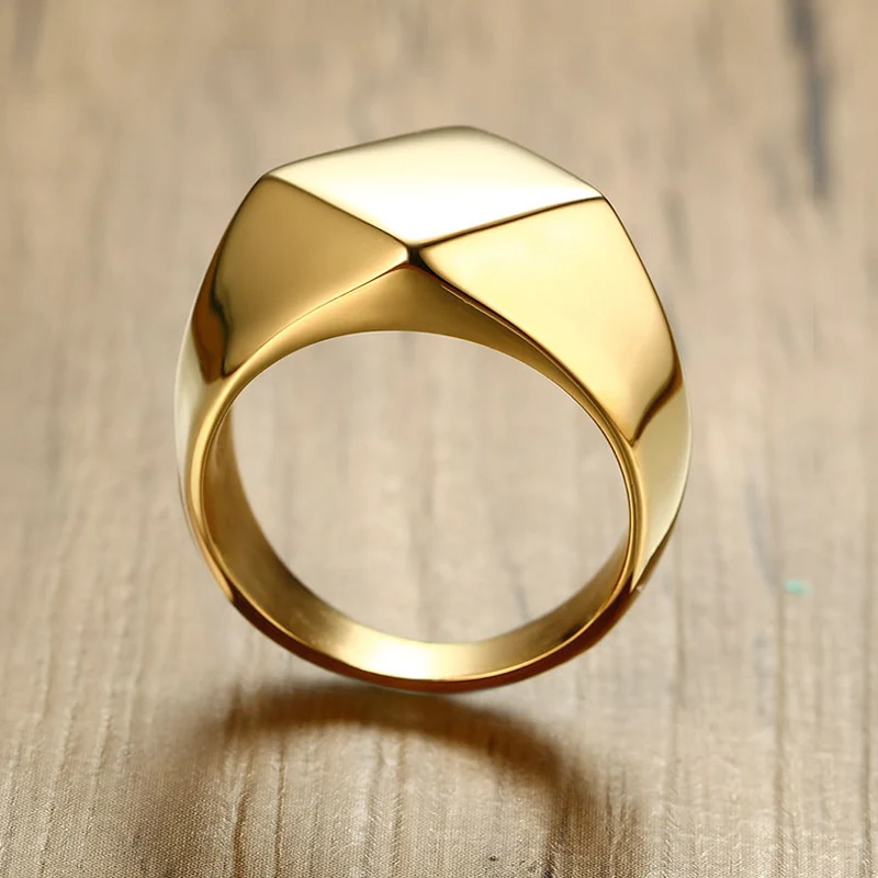 16mm Men Black/Gold/Silver Color Vintage Cool Biker Rings Stainless Steel Geometric Shape Ring | Украшения и аксессуары