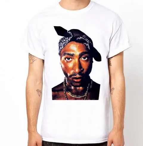 Футболка Tupac Thug Life мужская с татуировкой хлопковая тенниска в стиле хип хоп Топ