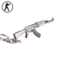 novelty new cs go ak47 guns keychain men trinket sniper m4a1 key chain bag charm keyring male jewelry souvenirs gift
