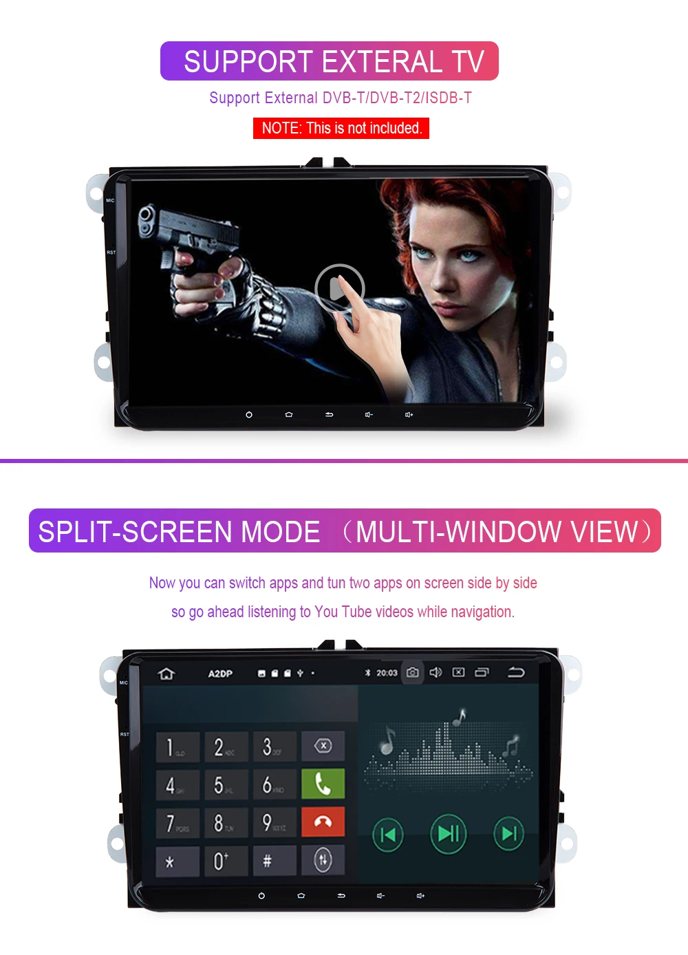 2 Din Android 9,0 Автомобильный мультимедийный для Amarok волксаген VW Passat B6 golf 5 6 Skoda Octavia 2 Superb 2 Seat Leon навигационное радио