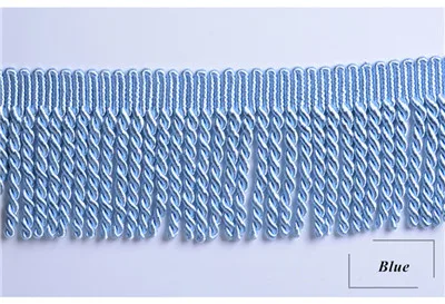 Blue Qgvish 12 м/лот 10 см широкие занавески кружевные планки витые веревки DIY для штор ткани бахрома Аксессуары для штор кружевная лента - Цвет: Blue