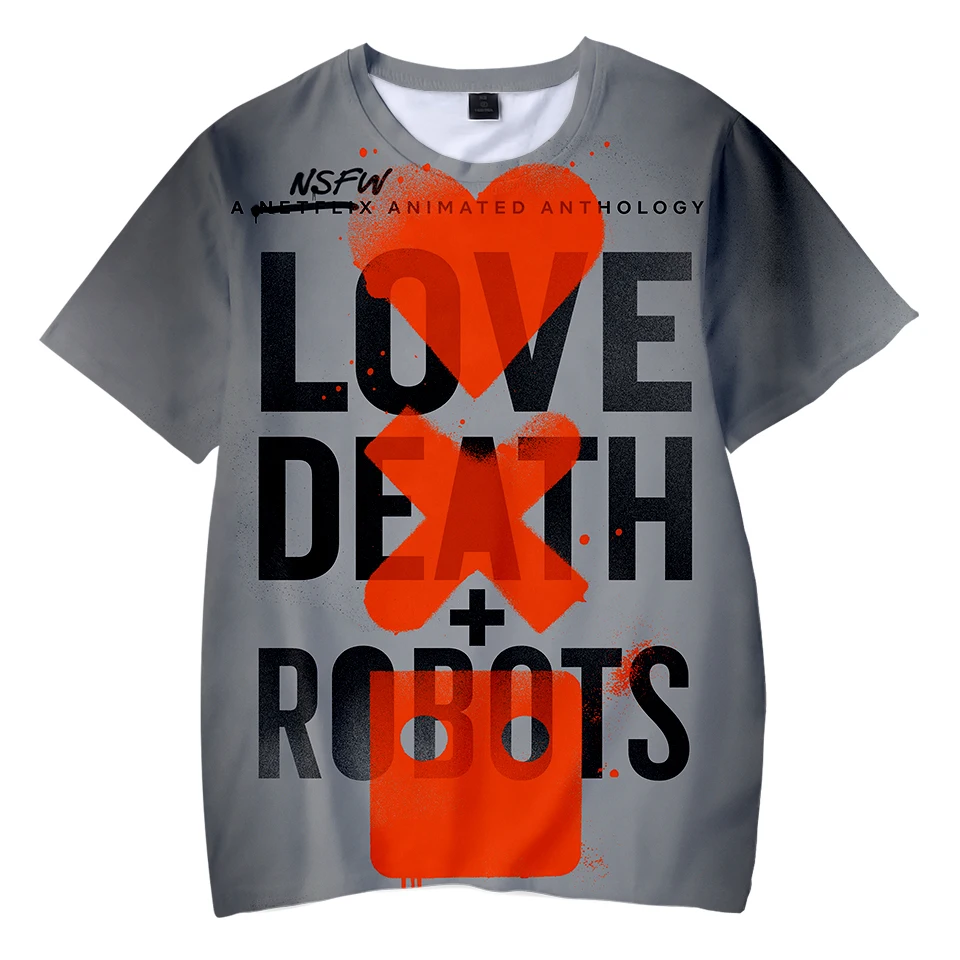 Футболка детская летняя с коротким рукавом и 3D-принтом Love Death | Мужская одежда