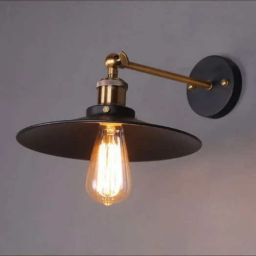 

Американский Лофт промышленный Ретро настенный светильник винтажный прикроватный настенный светильник металлический абажур