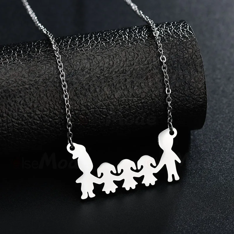 Ожерелье ELSEMODE из нержавеющей стали для папы мамы сына дочки семьи ожерелье с