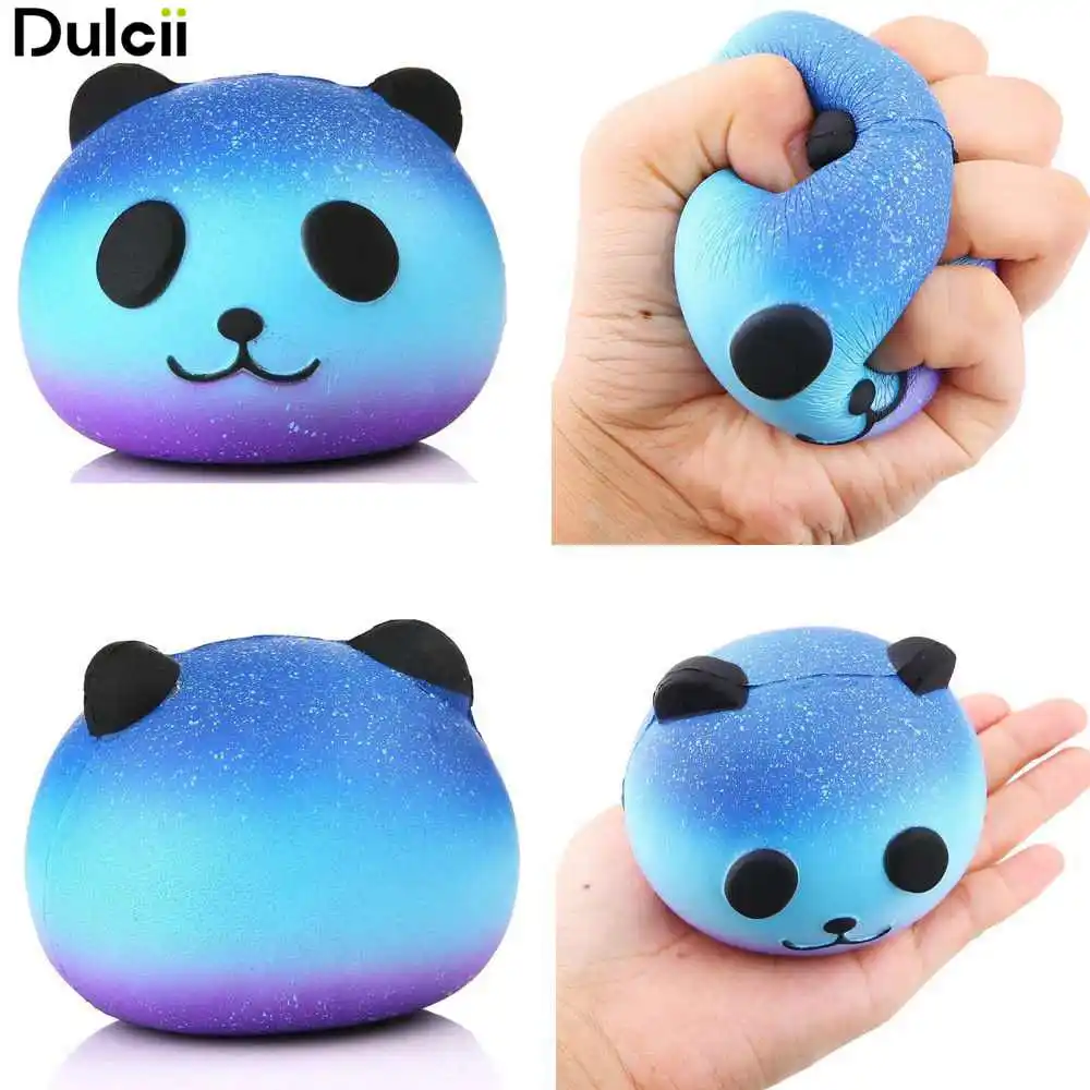 DULCII Squishy Panda Hand Squeeze Toys Phone Accessories Cute Funny PU Stress Relief Starry Reduced Pressure Squishi Animals | Мобильные